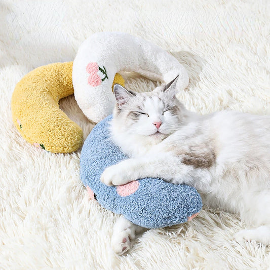 Pet Little Pillow Fashion Neck Protector Deep Sleep Puppy Kitten U-Shaped Pillow Dog Cat Headrest Sleeping Pillow Pet Supplies