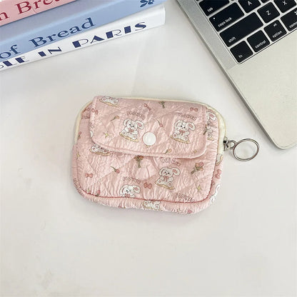 Kawaii Cartoon Makeup Pouch 🐰✨ | Cute Travel Lipstick & Earphone Organizer Bag 🎀💄 - Perfect Gift for Women!