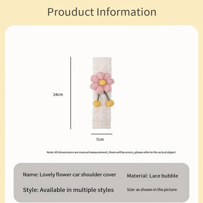 Kawaii Sunflower Car Seat Belt Cover 🌼✨ Cute Car Accessories & Decor