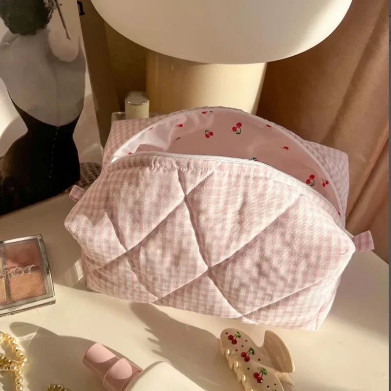 Kawaii Lambswool Plush Makeup Organizer 🐑✨ | Adorable Cosmetic Bag & Travel Pouch 🎀💖