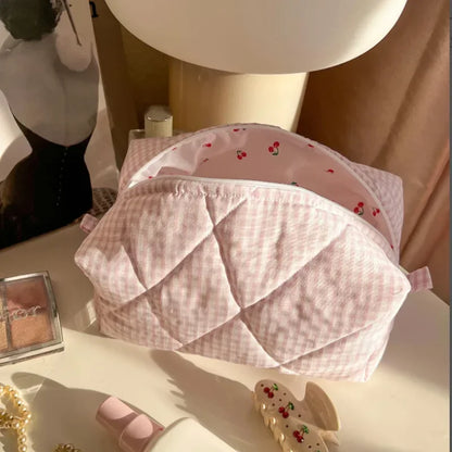Kawaii Lambswool Plush Makeup Organizer 🐑✨ | Adorable Cosmetic Bag & Travel Pouch 🎀💖