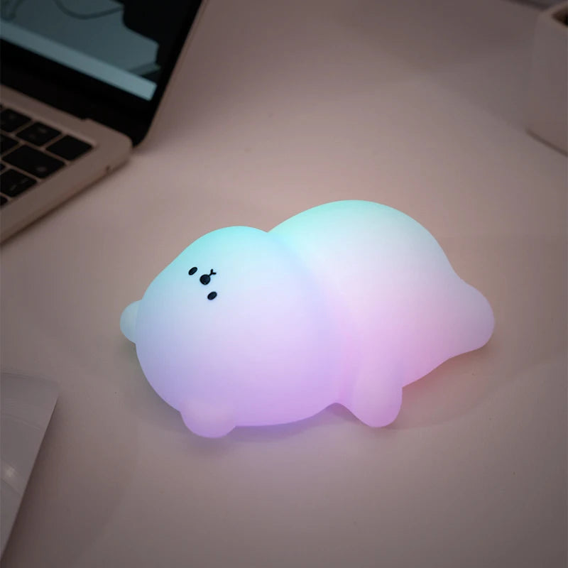 Adorable Panda Silicone LED Night Light - USB Rechargeable Touch Lamp for Cozy Bedtime Bliss 🐼💡✨