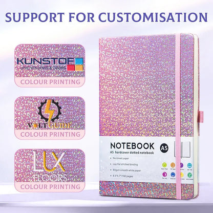 Kawaii Starry Sky A5 Notebook 🌌✨ | Cute PU Leather Cover with Elastic Tape & Pen Insert for Office Magic! 📒✍️
