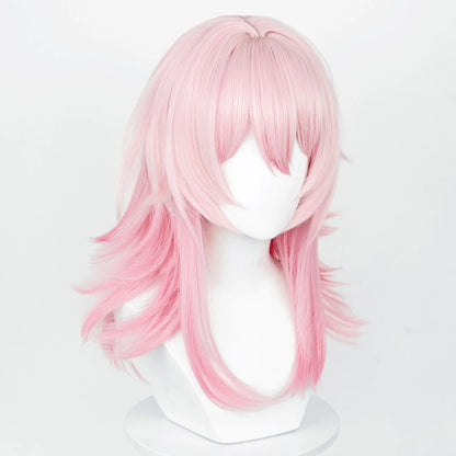 Ombre Pink Synthetic Wig For Women Heat Resistant Straight Cosplay Anime Game Hair For Daily Parties 🎀💖✨