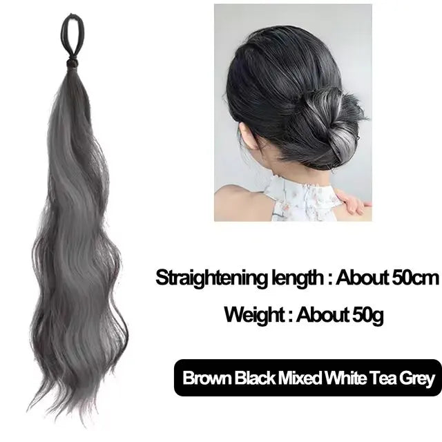 Kawaii 50cm Fluffy Self-Winding Bun Hair Accessory 🌟🎀
