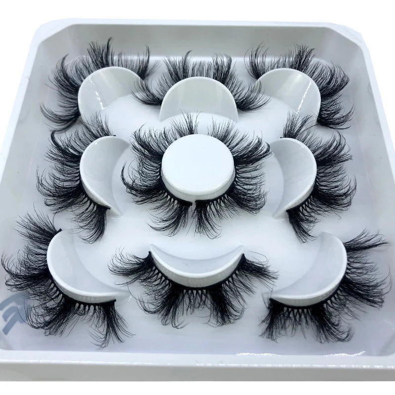 New 5 Pairs 8-25mm Natural 3D False Eyelashes Kit Mink Lashes Full Strip Look Whimsical Cute Glam 🌸✨