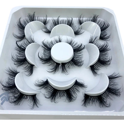 New 5 Pairs 8-25mm Natural 3D False Eyelashes Kit Mink Lashes Full Strip Look Whimsical Cute Glam 🌸✨