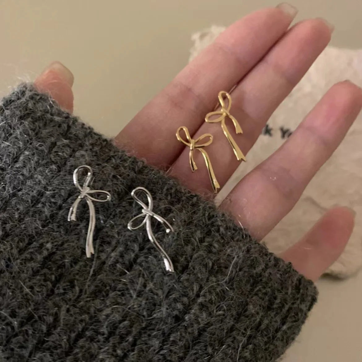 ✨ Cute Bowtastic 18K Gold Plated Stud Earrings 🎀 | Adorable Fashion Jewelry for Trendy Women 🌟 | Perfect Gift for Any Occasion! 🎁
