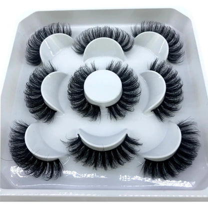 New 5 Pairs 8-25mm Natural 3D False Eyelashes Kit Mink Lashes Full Strip Look Whimsical Cute Glam 🌸✨
