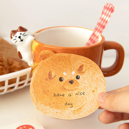🐾 Adorable Animal Toast Sticky Notes - 30 Sheets of Cuteness for Your Planner! 🍞✨