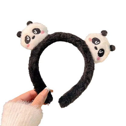 Kawaii Panda Plush Hair Band 🐼✨ | Non-Slip Cartoon Face Wash Headband for Girls | Cute Cotton Hair Accessories