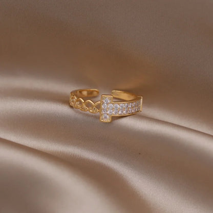 Kawaii Love Crystal Ring 💖✨ - 14K Gold Plated Heart Design for Elegant Daily Wear! 🌟💍