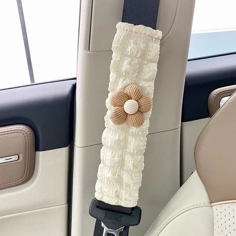 Kawaii Sunflower Car Seat Belt Cover 🌼✨ Cute Car Accessories & Decor