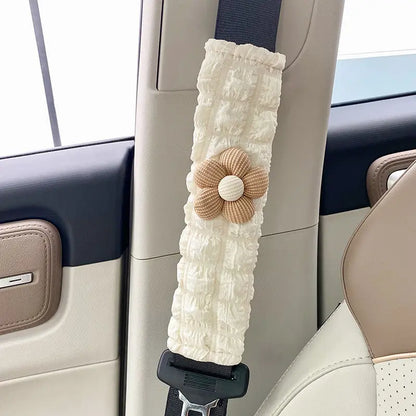 Kawaii Sunflower Car Seat Belt Cover 🌼✨ Cute Car Accessories & Decor