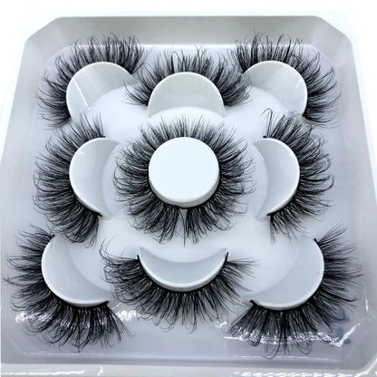New 5 Pairs 8-25mm Natural 3D False Eyelashes Kit Mink Lashes Full Strip Look Whimsical Cute Glam 🌸✨