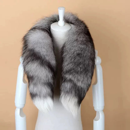 Genuine Natural Fox Fur Scarf With Drawstring 90 Cm Cozy Warm Winter Neck Warmer For Women Men 🦊❄️