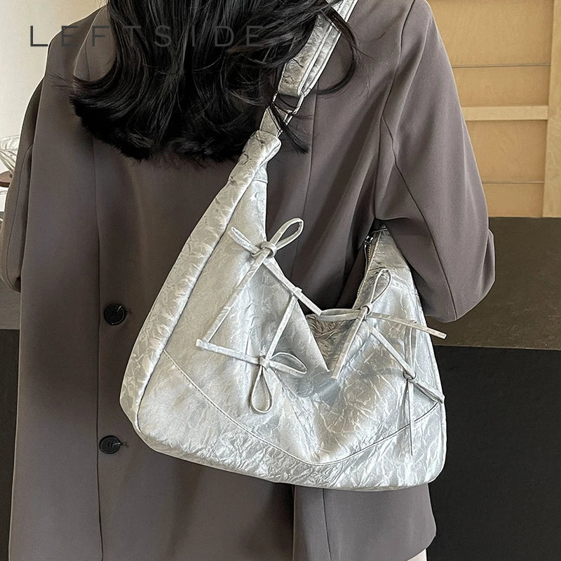 Sweet Bow Design Crossbody Bags for Women 2024 Y2K Luxury Designer Korean Fashion Handbags and Purses Females Shoulder Bag