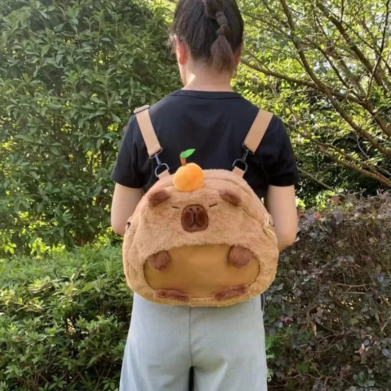 Cuddly Capybara Kawaii Plush Backpack - Your Adorable Companion! 🐾🎒✨