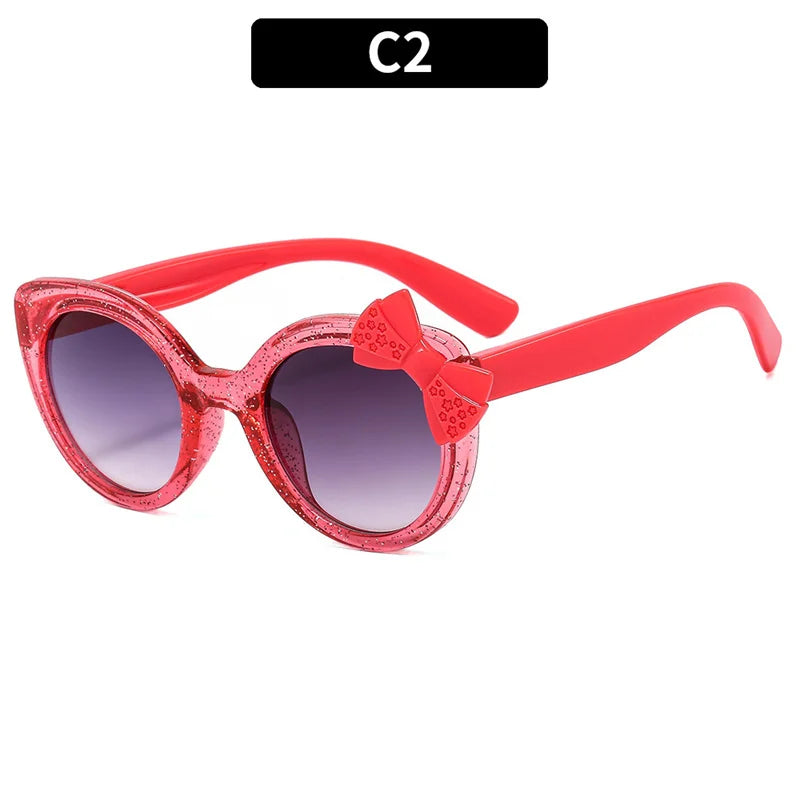 Kawaii Cat Eye Sunglasses for Kids 🐱✨ Cute Bowknot UV400 Eyewear for Girls & Boys 💖 Trendy Summer Shades!