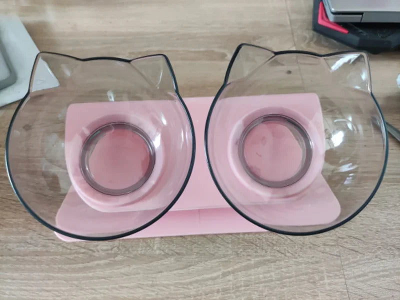 Kawaii Non-Slip Double Cat & Dog Bowl Set 🐾💕 | Adorable Feeding Station for Your Furry Friends! 🍽️🐱🐶