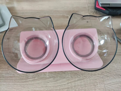 Kawaii Non-Slip Double Cat & Dog Bowl Set 🐾💕 | Adorable Feeding Station for Your Furry Friends! 🍽️🐱🐶