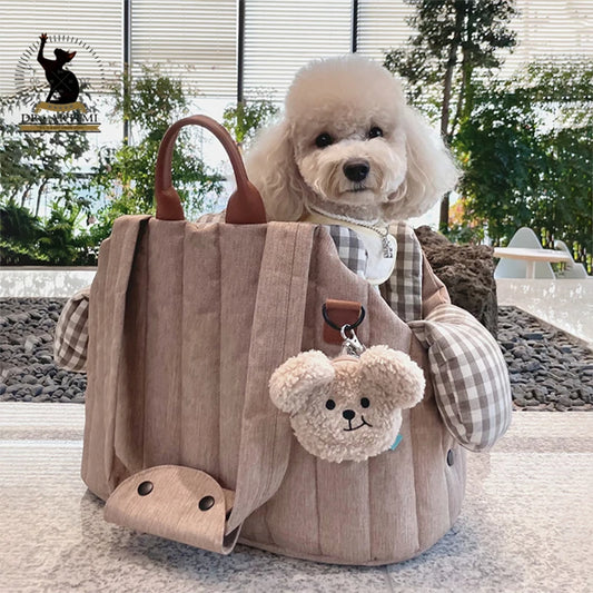 Kawaii Large Capacity Pet Carrier Bag 🐾✨ Adorable Outing Handbag for Cats & Dogs 🐶💖 Detachable & Portable Shoulder Bag