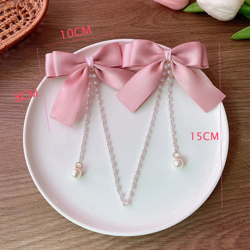 🌸 Sparkling Princess Pearl Bow Hair Clip 🌟 Adorable Hairpins for Girls! 🎀✨