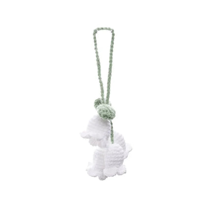 Whimsical Knitted Flower Keychain Charms Wool Leaf Pendants For Bags 🌸🧶