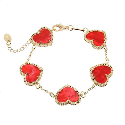 Kawaii Heart Charm Bracelets 💖✨ - Cute Personalized Gift for Women 🌈💚🖤❤️
