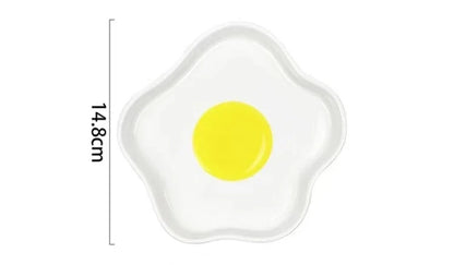 Charming Fried Egg Shaped Ceramic Plate for Whimsical Dining 🍳✨