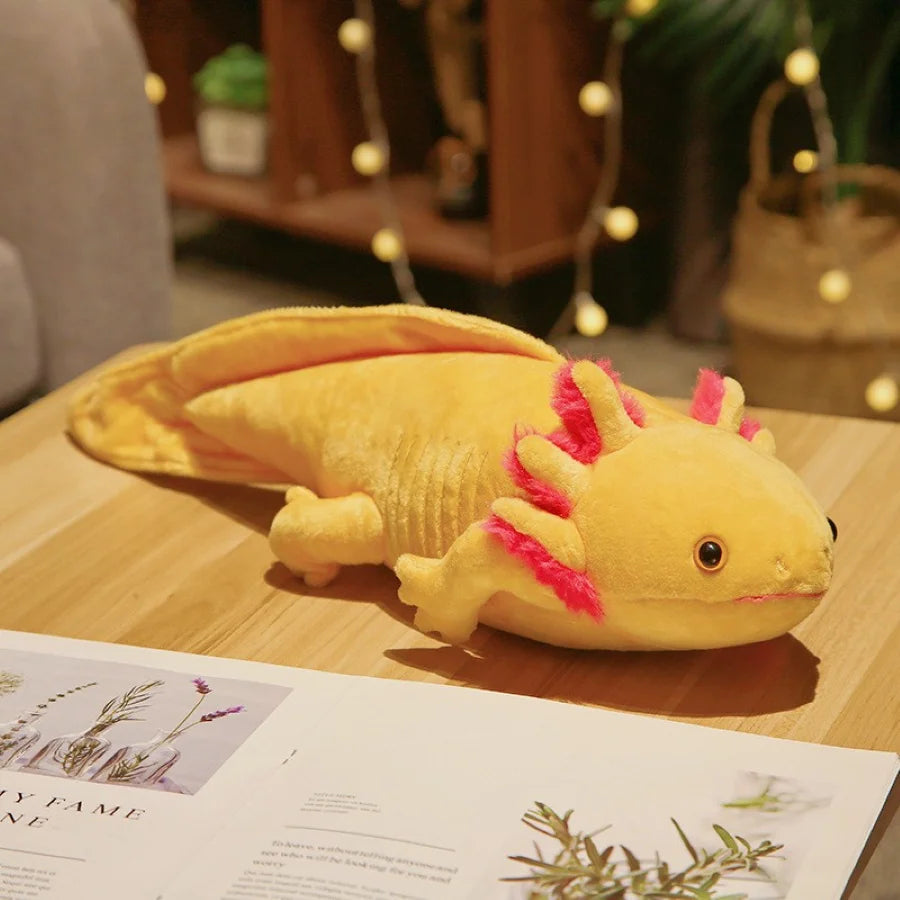🌈🐾 Colorful Axolotl Hugging Pillow – Cuddly Newt Plush for Kids! 🎈💖 - Pixie Quill