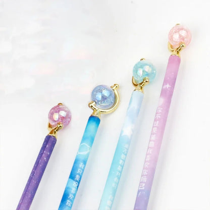Kawaii Starry Sky Gel Pens ✨🌌 | Adorable Black Ink Neutral Pens for School & Office Supplies | 2/4pcs Random Colors! 🌈✍️