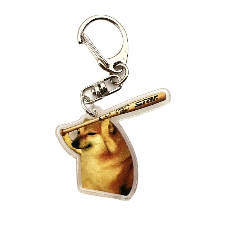 Kawaii Cheems Burger Keychain 🍔✨ | Cute Shiba Warrior Meme Accessory | Adorable Dog Lover Gift 🐾💖