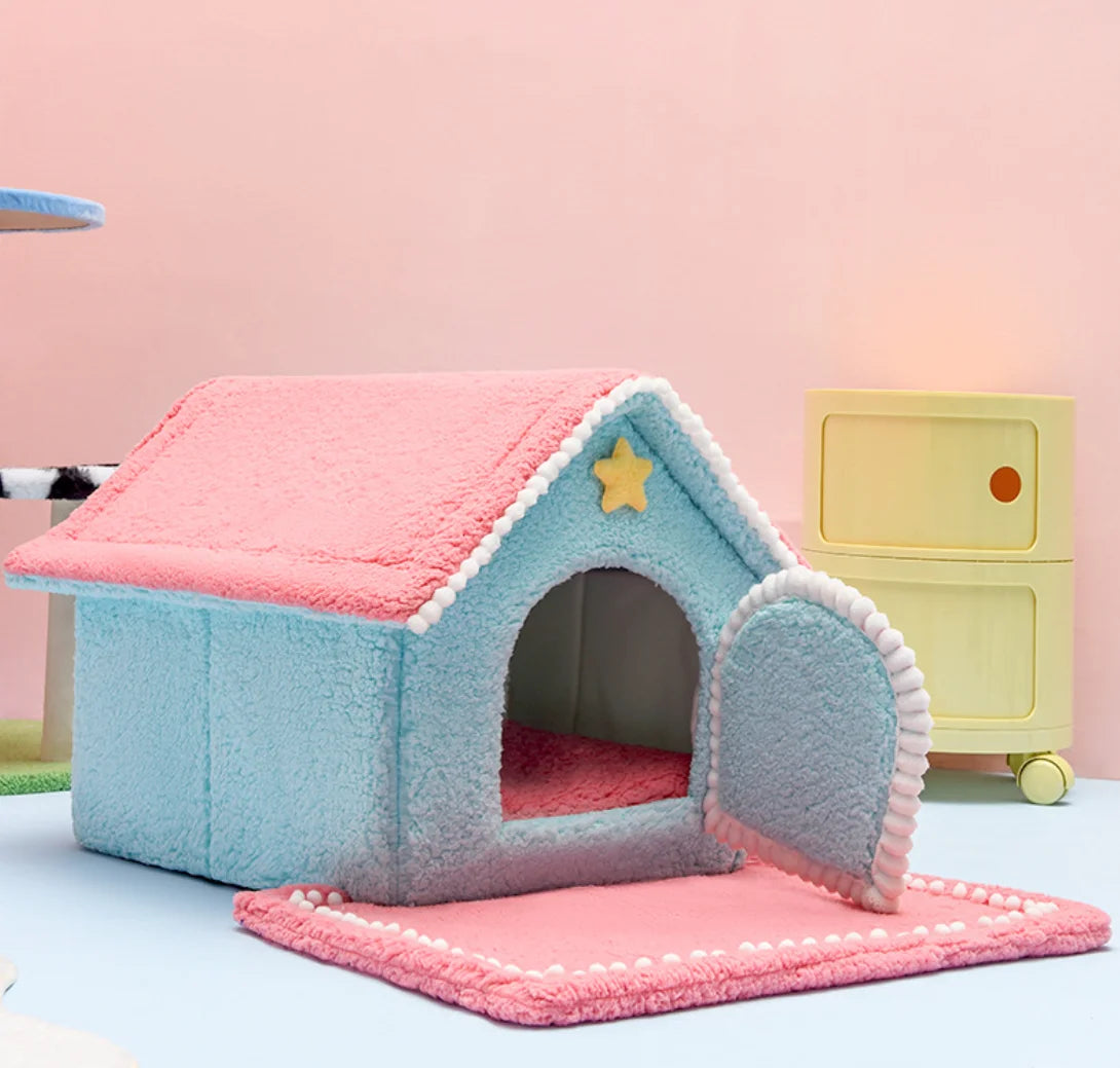 Removable Enclosed Cave for Pet, Dog House, Cat Bed, Winter Dog Villa, Sleep Kennel, Warm Nest, Sofa, Pet Supply