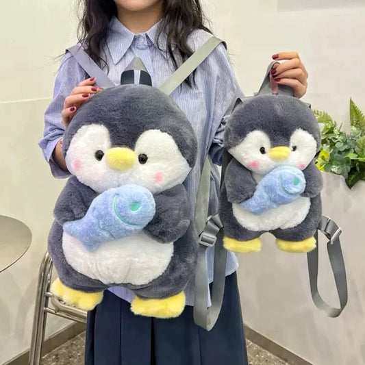 Adorable Kawaii Penguin Plush Backpack 🐧✨ | Trendy Cartoon Shoulder Bag for Girls | Fun & Fashionable Rucksack 🎒💖