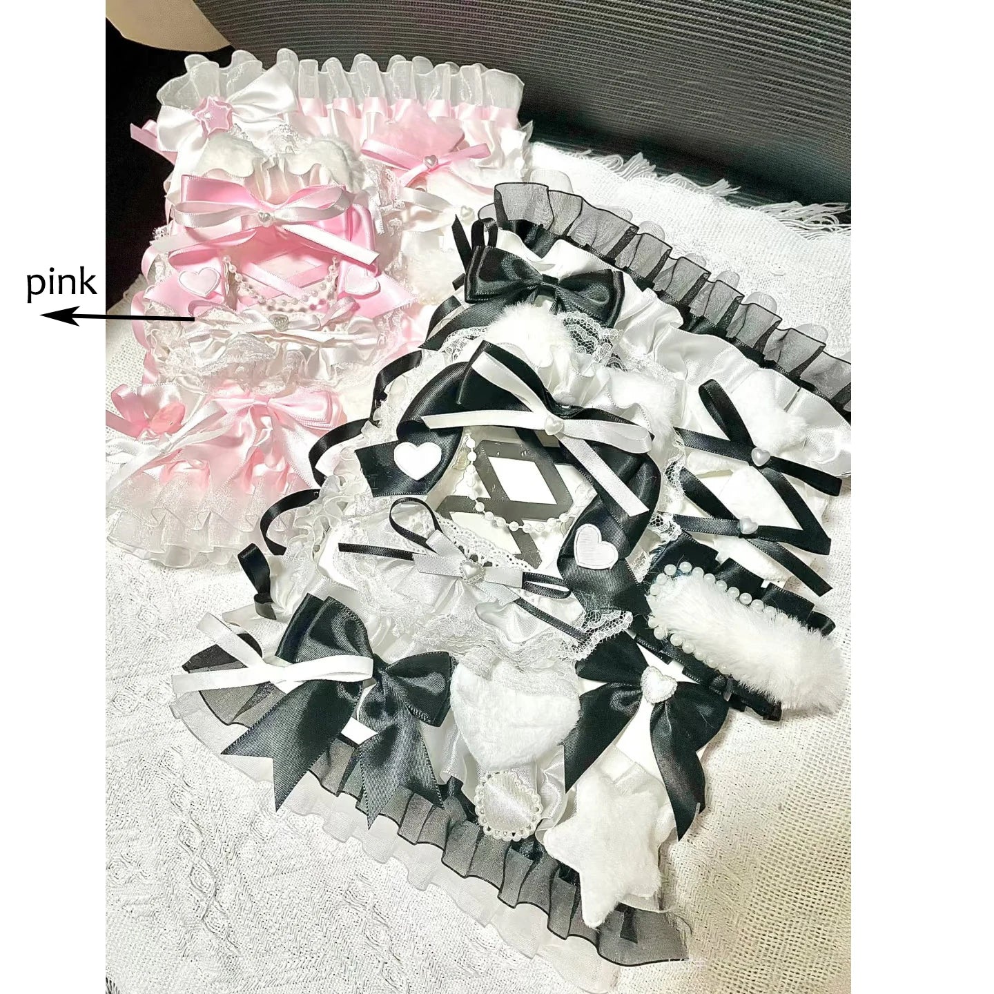 Pink A5 Binder Card Holder Album With Lace Top Loader For Kpop Photo Cards 💗🎀📑