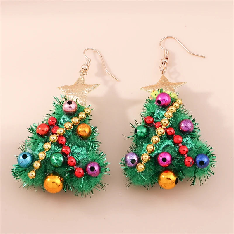 Whimsical Christmas Drop Earrings For Women Tree Deer Santa Dangle Jewelry 🎄✨