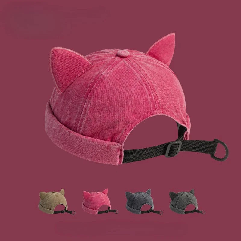 Winter Warm Cat Ear Bucket Hat For Men Windproof Cozy Melon Skin Style 🐱🧢