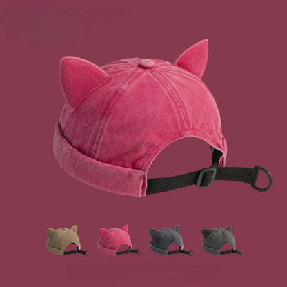 Winter Warm Cat Ear Bucket Hat For Men Windproof Cozy Melon Skin Style 🐱🧢