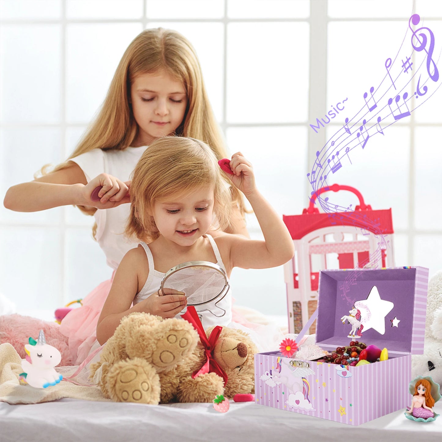 Kawaii Unicorn Music Box 🎀✨ - Adorable Jewelry Storage for Girls 🦄💖 | Rotating Ballet Decoration & Perfect Gift for Kids 🎁🎶