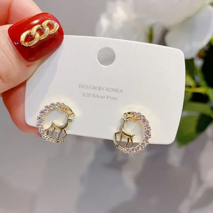 Delicate Snowflake Charm Stud Earrings Women Christmas Gift Crystal Zircon ❄️✨