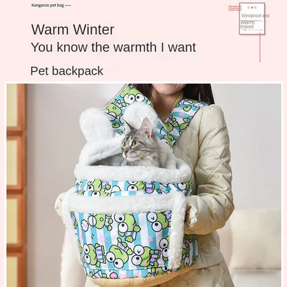 Cozy Kawaii Cat & Dog Backpack 🐾💖 | Velvet Nest Pouch for Snuggly Adventures | Warm & Comfy Pet Carrier 🐱🐶✨