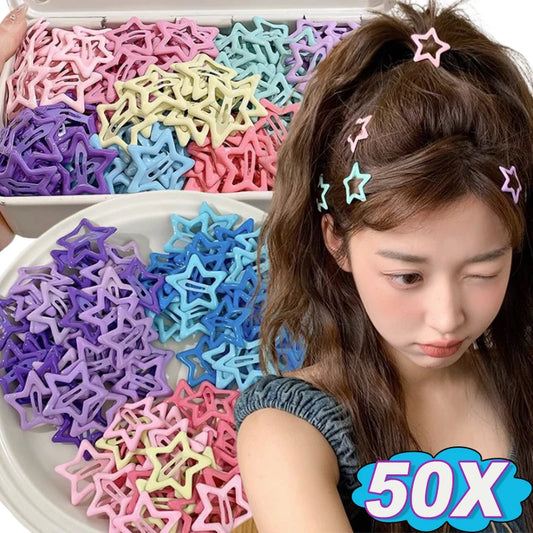 🌟✨ Sweet Star Snap Clips Set - Colorful Y2K Hair Accessories for Fun & Fashion 💖🎀