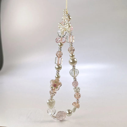 Whimsical Glass Bowknot Flower Phone Strap Lanyard Charm 🌸💖 For AirPods Case