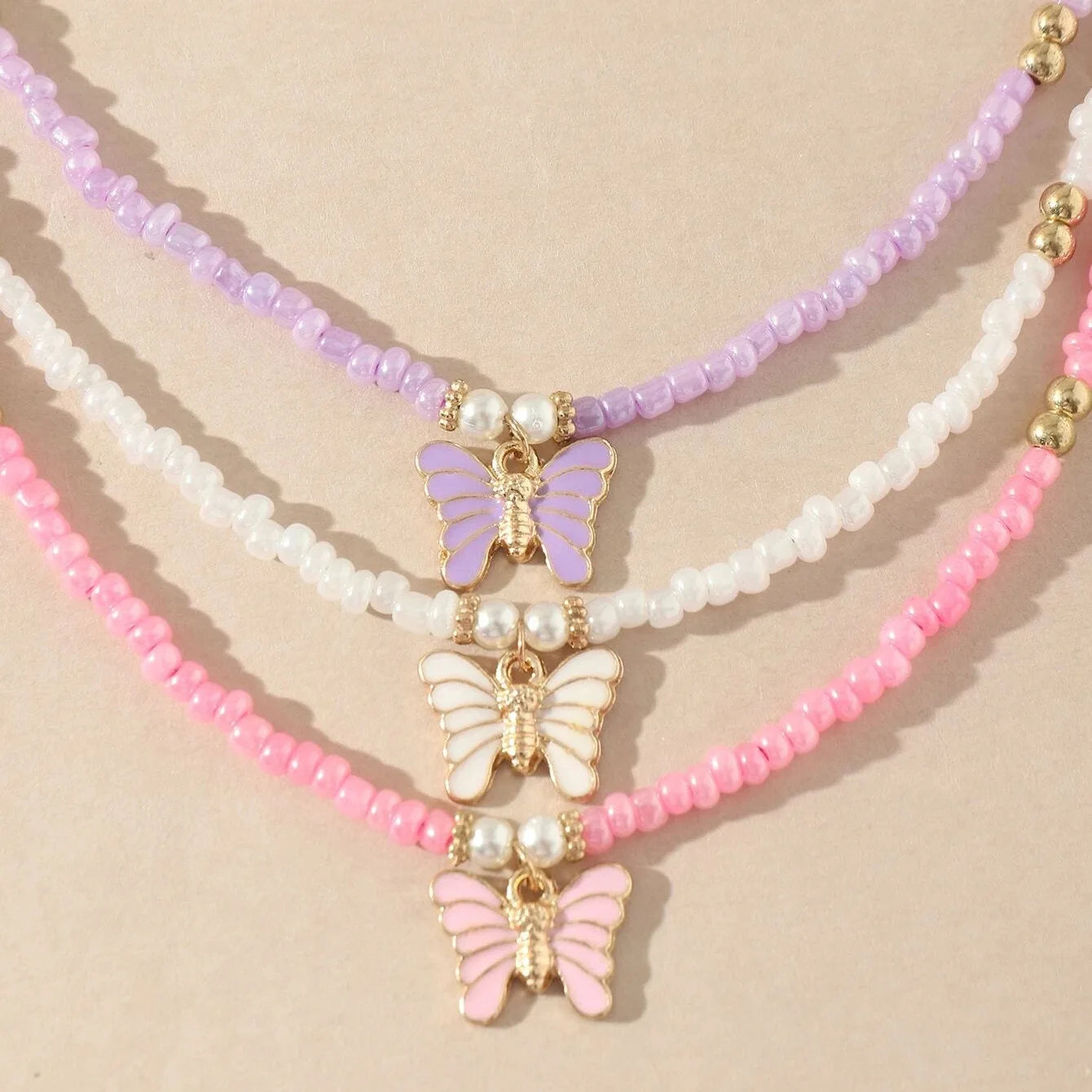 Kawaii Candy Butterfly Beaded Choker Necklace 🌈💖