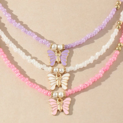 Kawaii Candy Butterfly Beaded Choker Necklace 🌈💖
