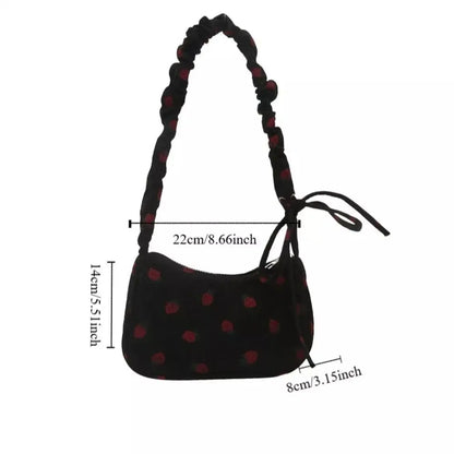 ✨Berry Sweet Corduroy Tote 🍓🌈 - Trendy Y2K Large Capacity Shoulder Bag for Stylish Girls! 👜💕 - Pixie Quill