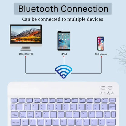 Cute & Compact 10-Inch Bluetooth Mouse & Spanish Keyboard Set for iPad & Tablets 🐾✨ Perfect for On-the-Go!