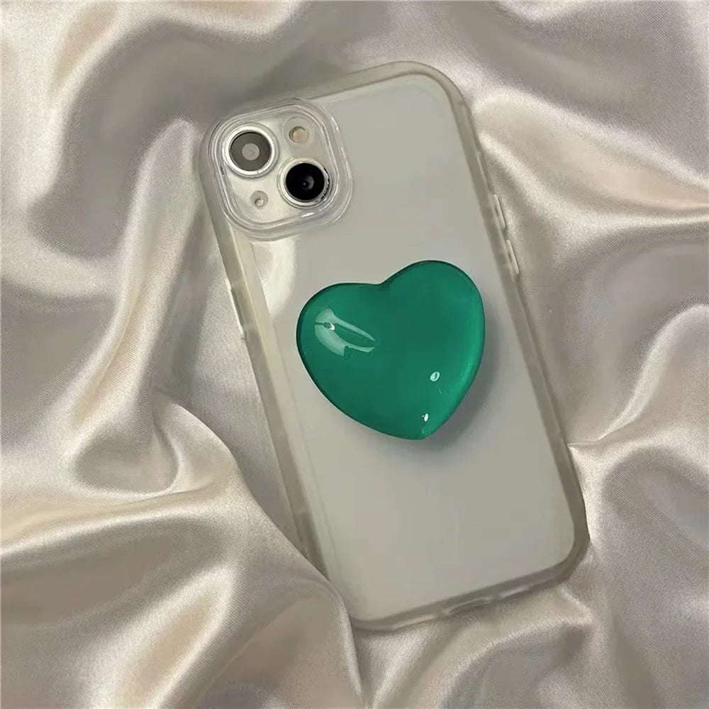 Phone Holder Popular Socket Griptok Finger Grip Bracket Stand Love Heart Ins Style Cute Poping Pink White Cellphone Accessory - Pixie Quill