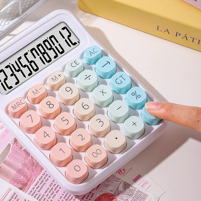 Kawaii Dual Power Calculator 🌈✨ | 12-Digit Fun for Home, School & Office 📚🖥️ | Adorable Accounting Buddy! 💖
